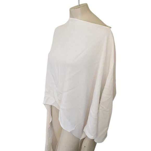 Zara White Asymmetrical Blouse with Flowing Design - Picture 8 of 13